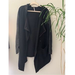 Free People Asymmetric Drippy Hooded Jacket Size L